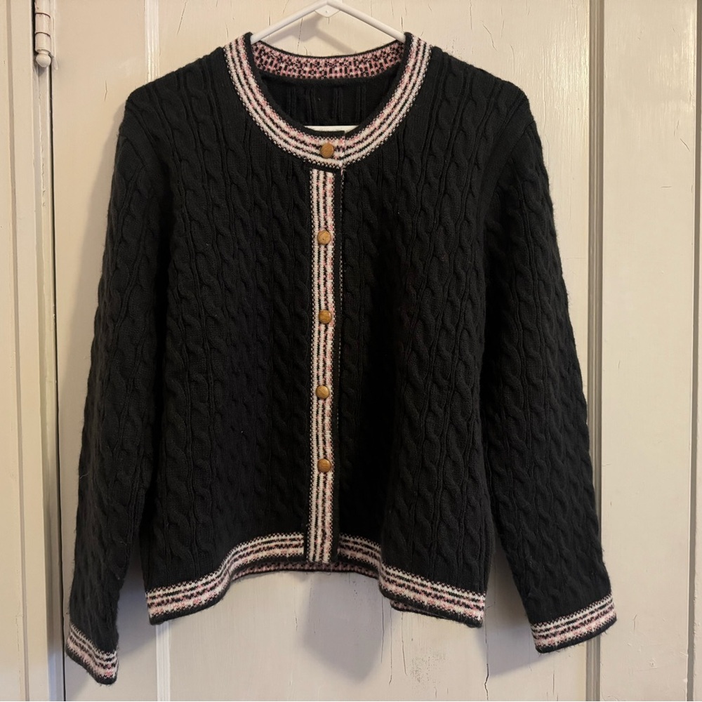 Dark grey cashmere and wool Cardigan women